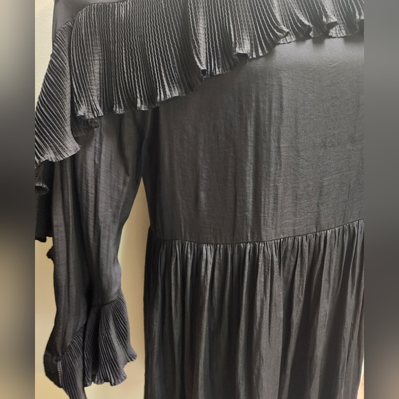 Anthropologie dRA Los Angeles Salinas Black Pleated Ruffle Mini Dress - Picture 6 of 10
